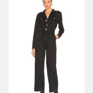 NWT! Paige x revolve black denim long sleeve jumpsuit